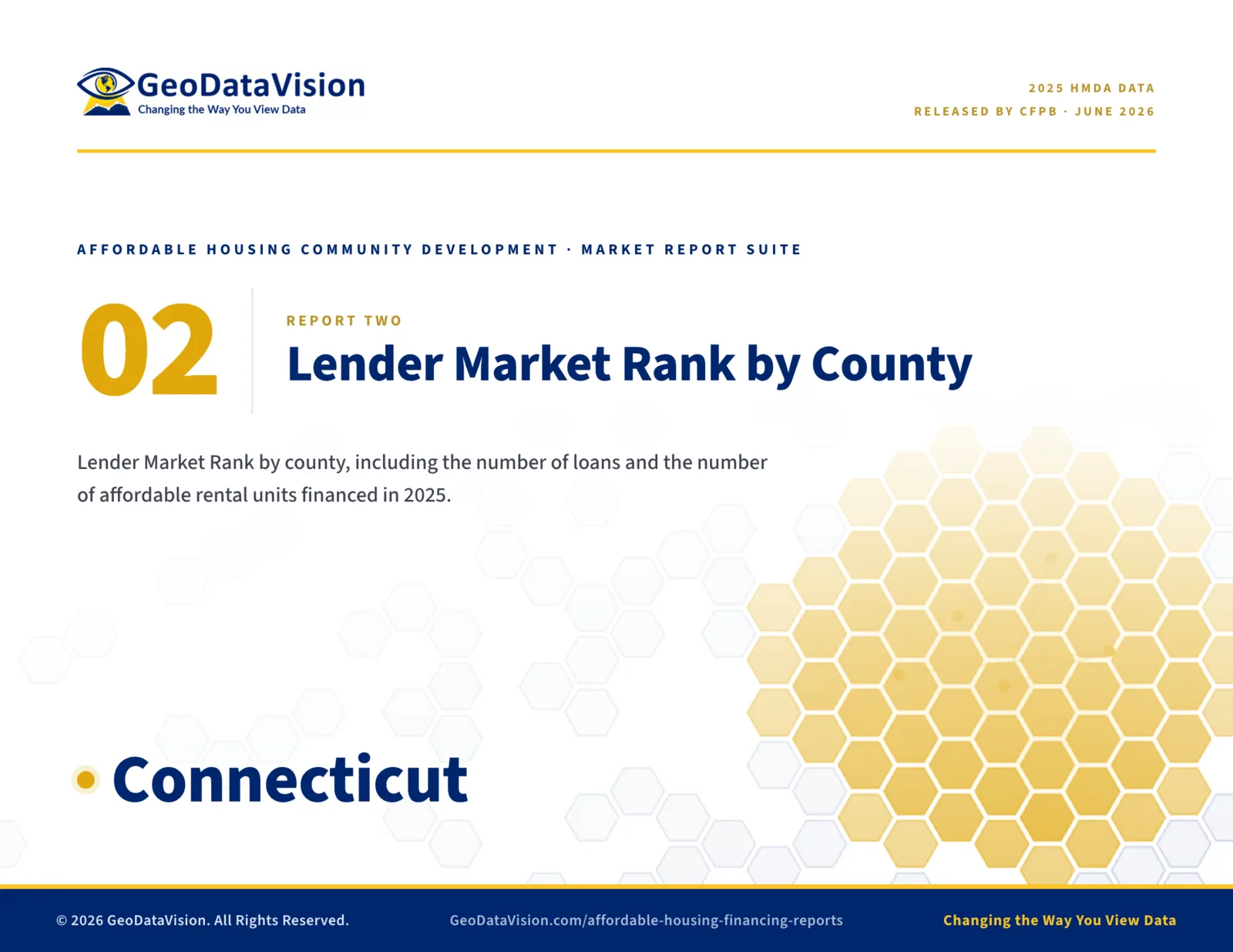 Cover: Report 02, Lender Market Rank by County.